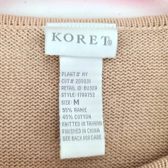 Koret Vintage Patchwork Knit Blouse – Cottagecore Grandmacore Top – Pink & Cream - Picture 4 of 13